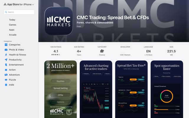 cmc-markets Apple App Store listing