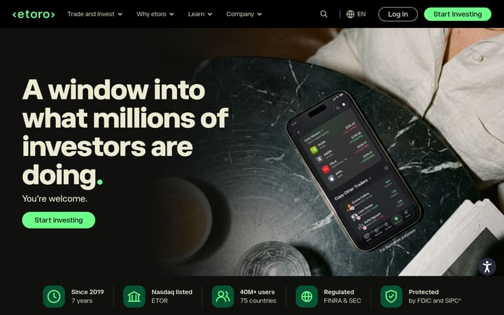 etoro website homepage