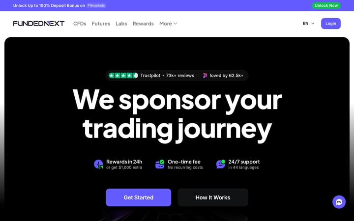 fundednext website homepage