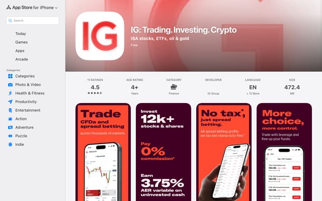ig Apple App Store listing