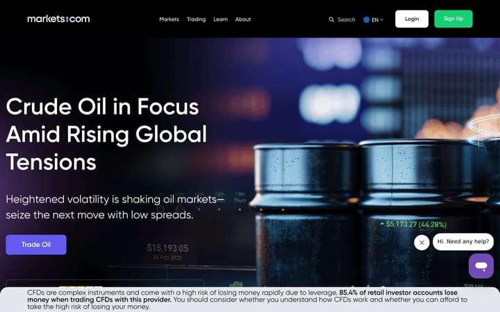 markets-com website homepage