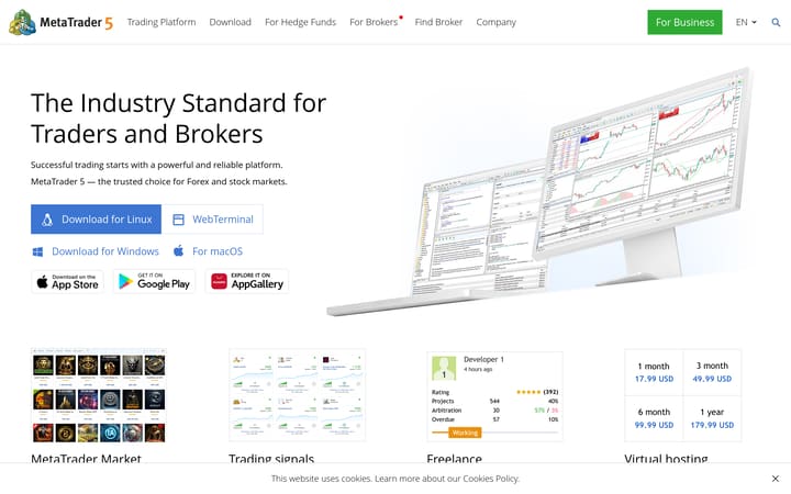 metatrader5 website homepage