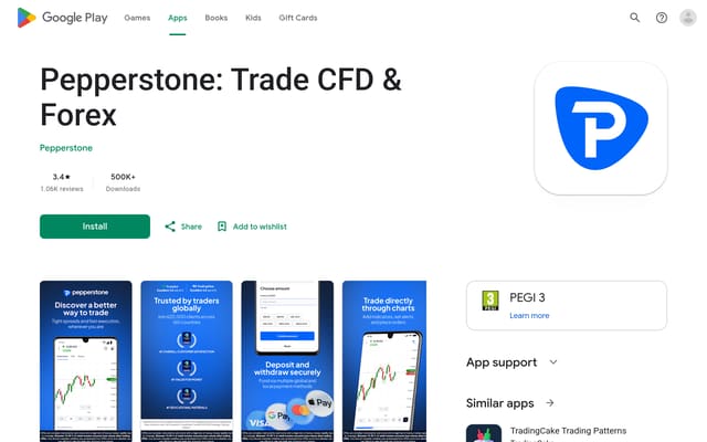 pepperstone Google Play listing