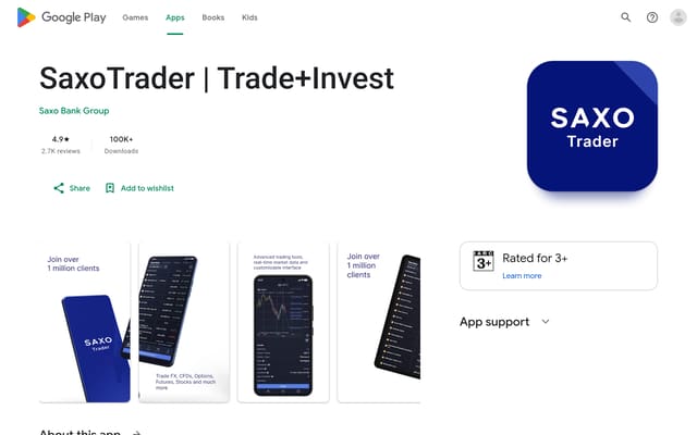saxo Google Play listing