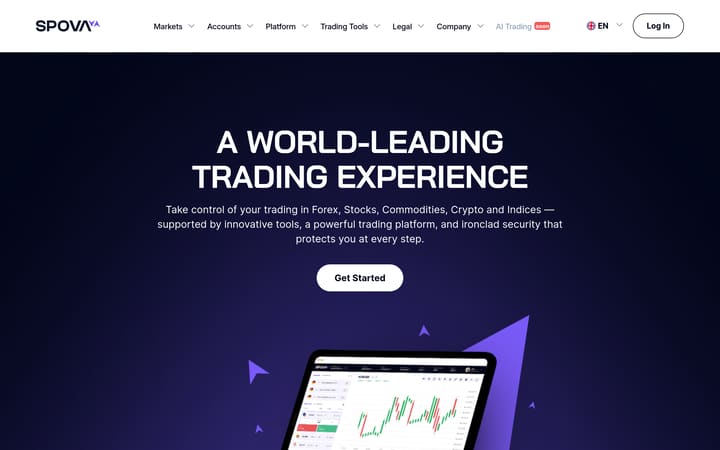 spova website homepage