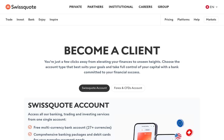 swissquote account opening step 1