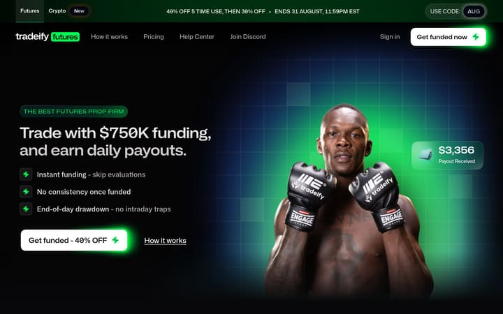 tradeify website homepage