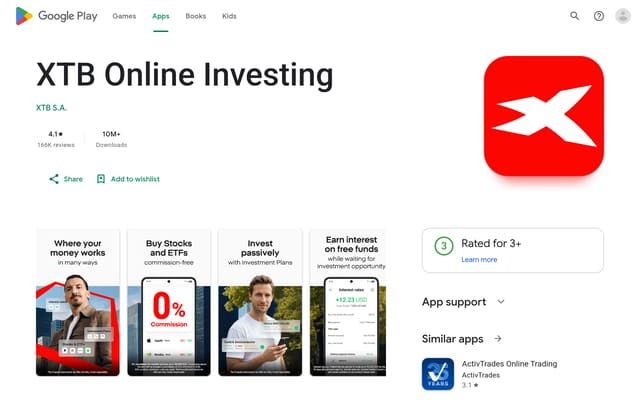 xtb Google Play listing