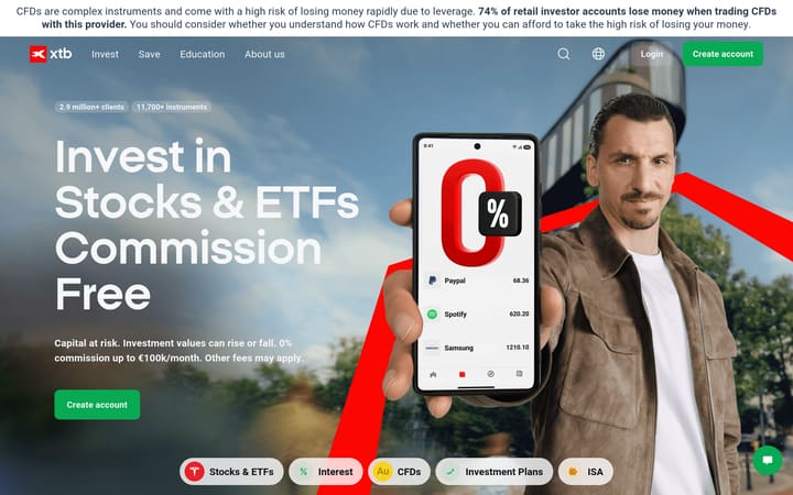 xtb website homepage